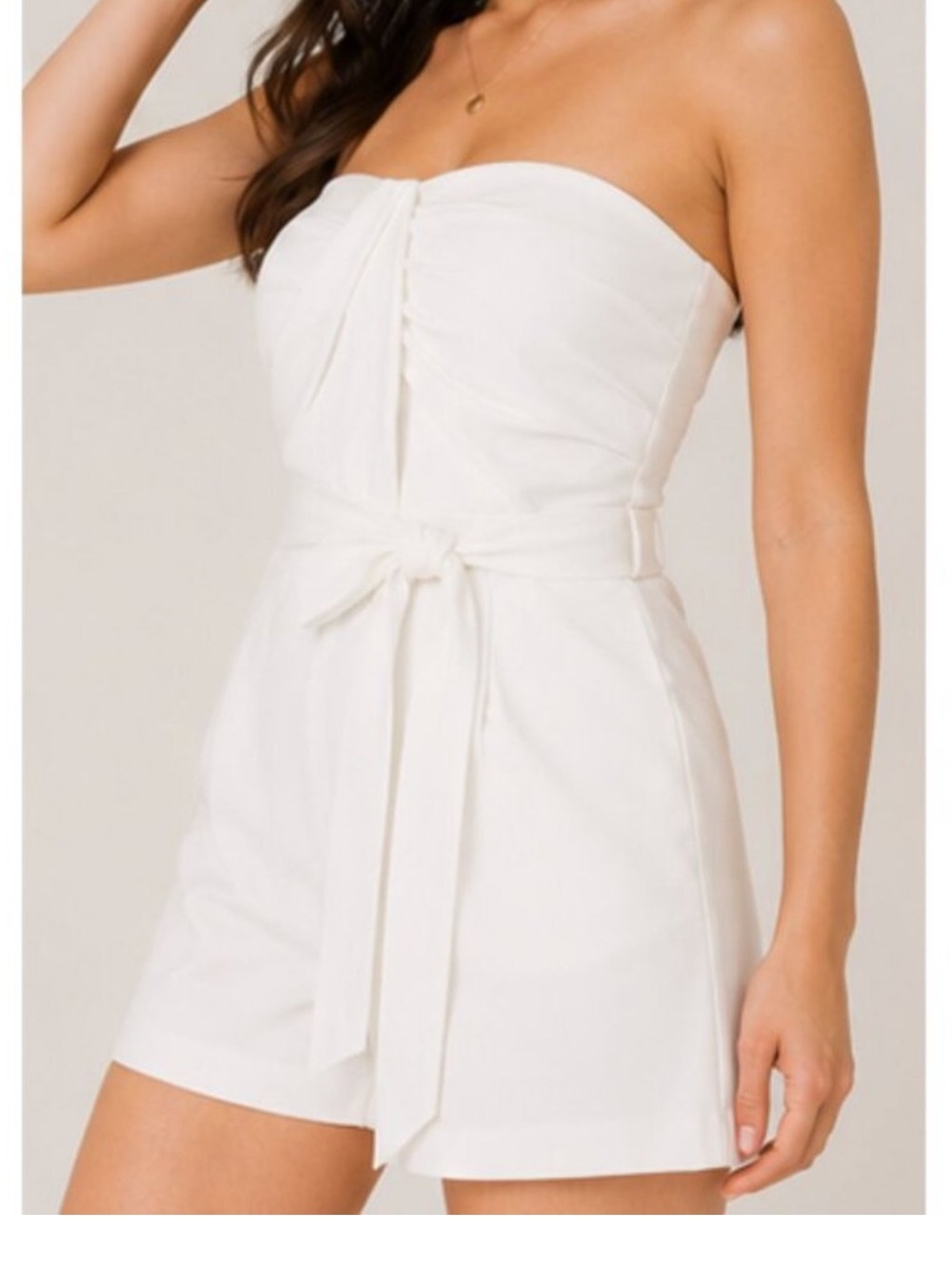 Great Jones Strapless White Romper Large